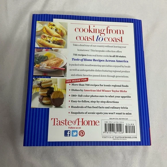Taste of Home Recipes Across America : 735 of the Best Recipes Hardback - Picture 5 of 10